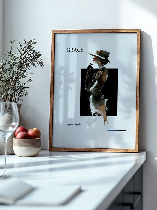Elegante Frau Aquarell Vintage