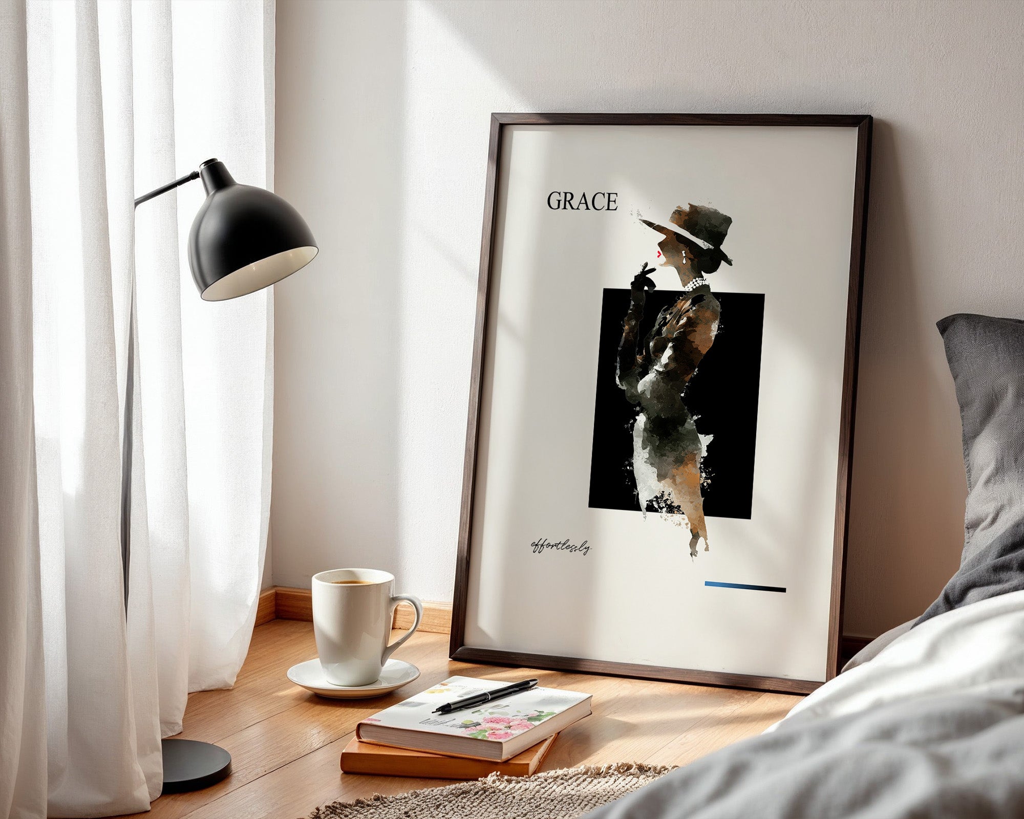 Elegante Frau Aquarell Vintage