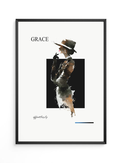 Elegante Frau Aquarell Vintage