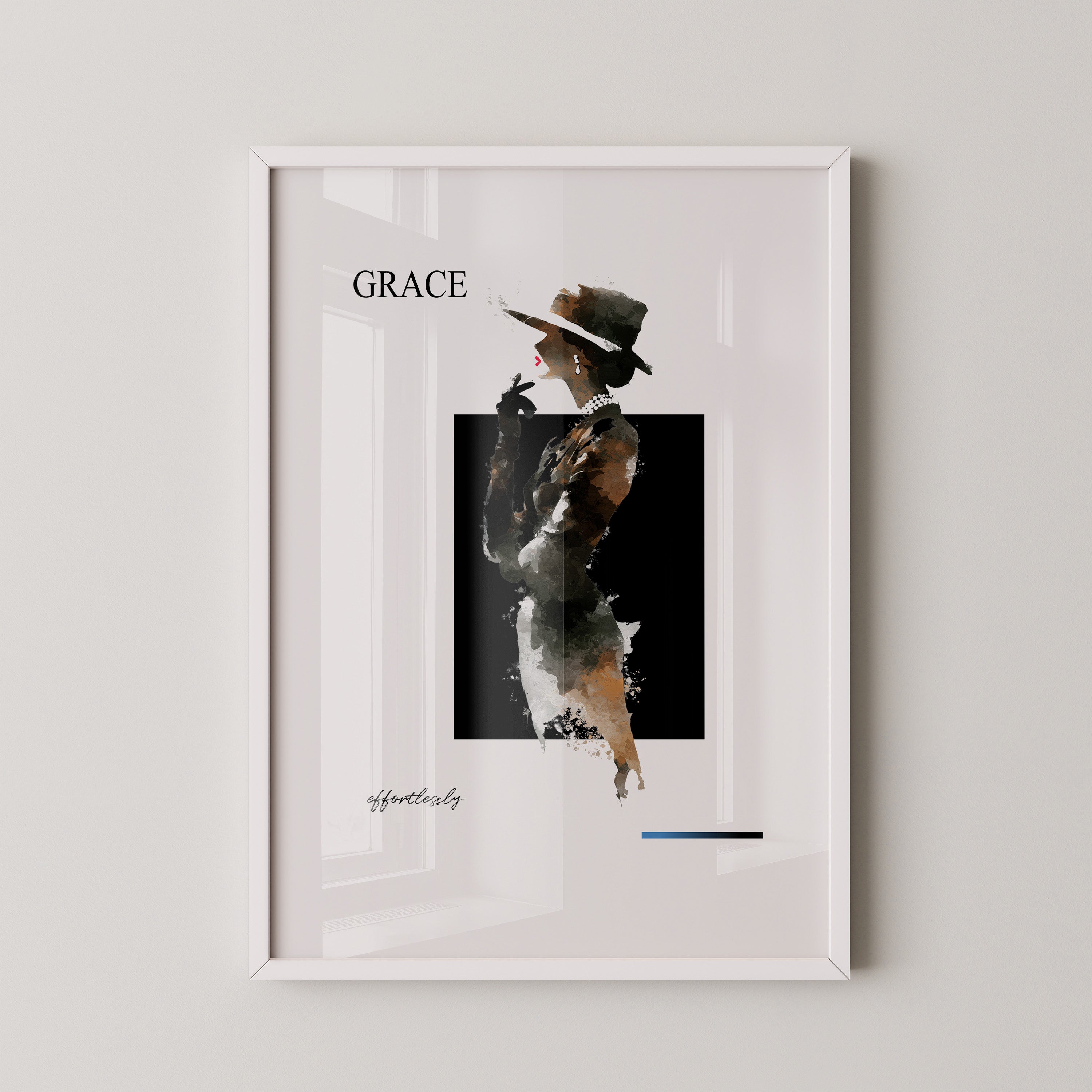 Elegante Frau Aquarell Vintage