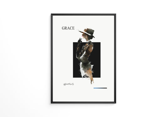 Elegante Frau Aquarell Vintage