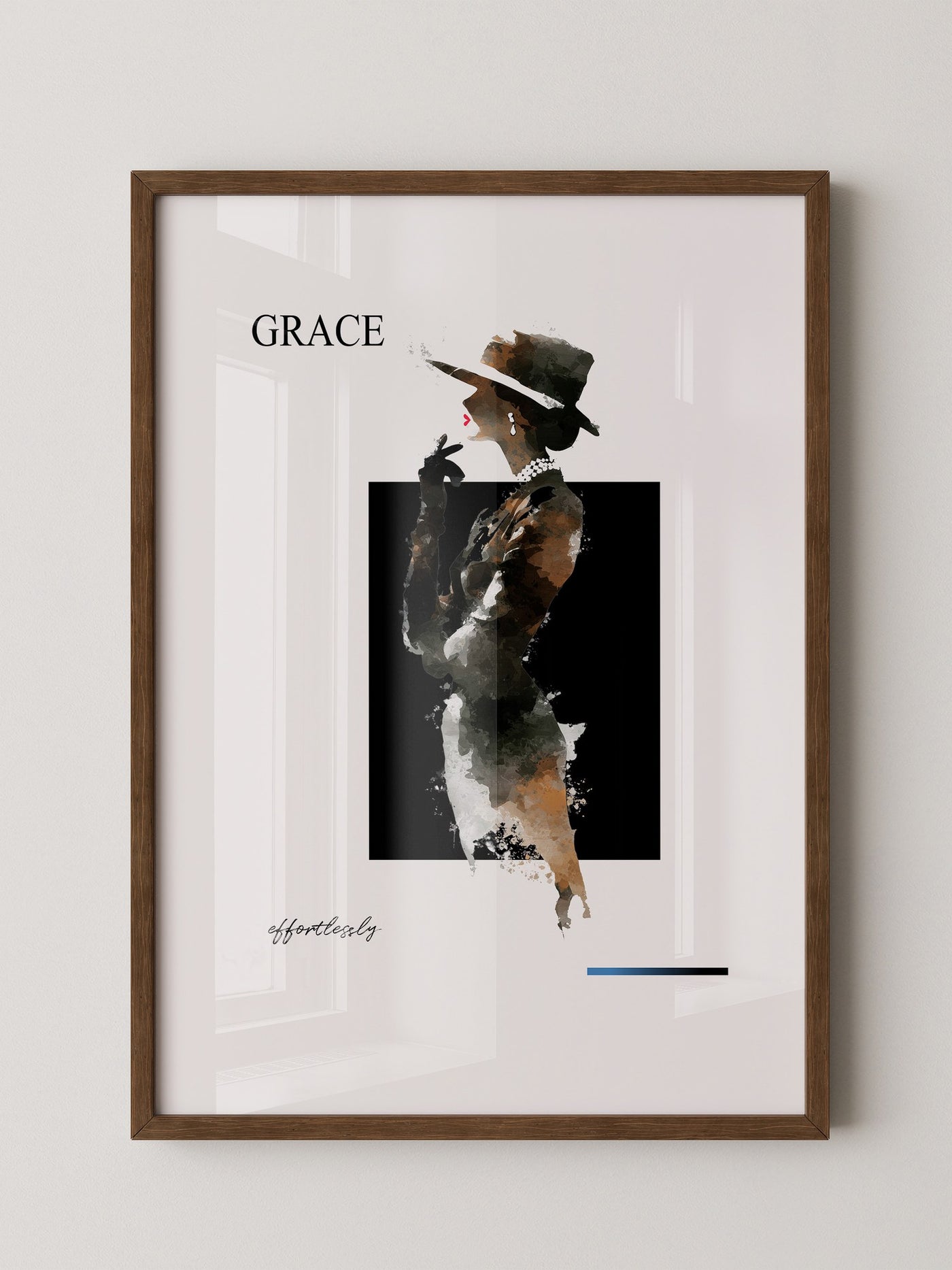 Elegante Frau Aquarell Vintage