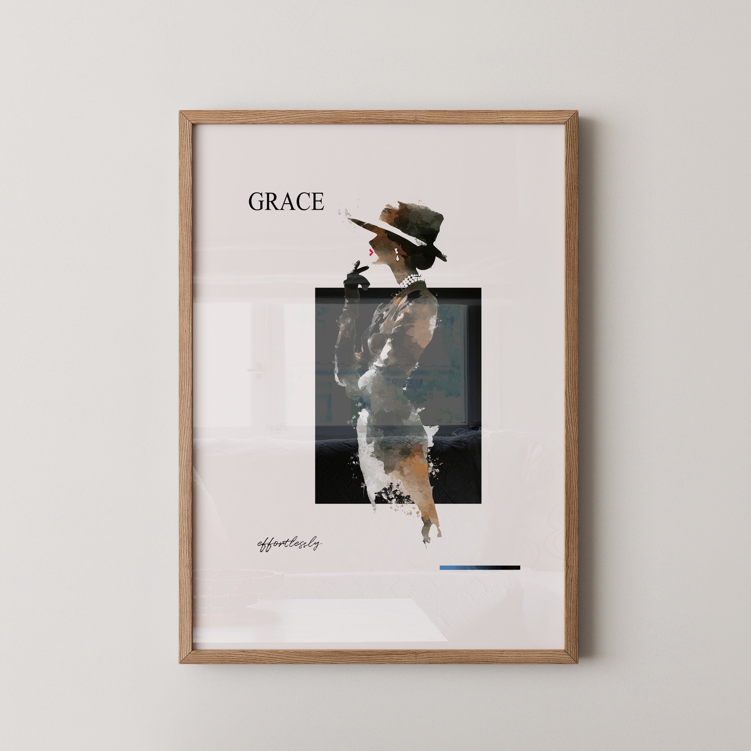 Elegante Frau Aquarell Vintage