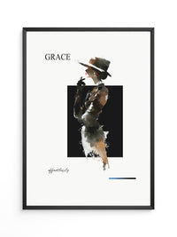 Elegante Frau Aquarell Vintage