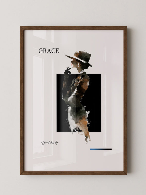 Elegante Frau Aquarell Vintage