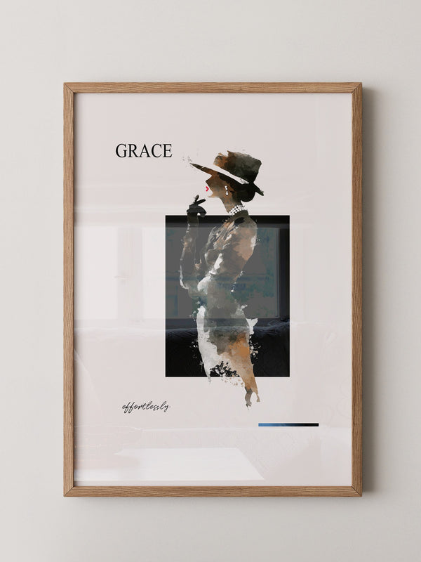 Elegante Frau Aquarell Vintage