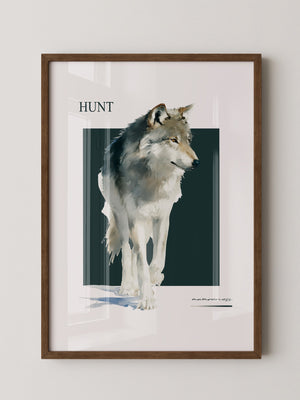 Wolf Aquarell Kunstwerk