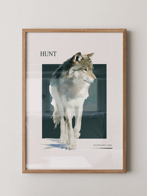 Wolf Aquarell Kunstwerk