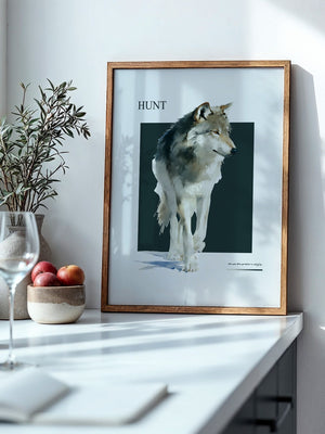 Wolf Aquarell Kunstwerk