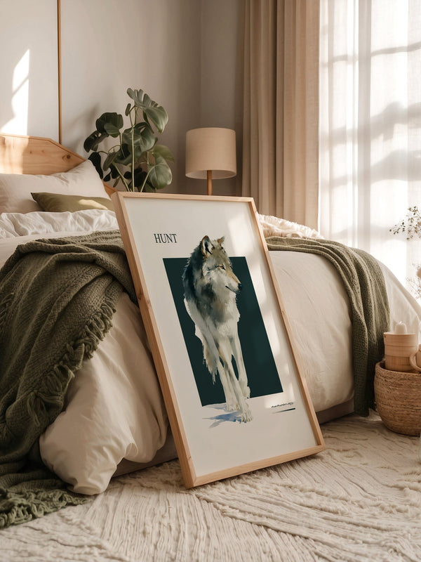 Wolf Aquarell Kunstwerk