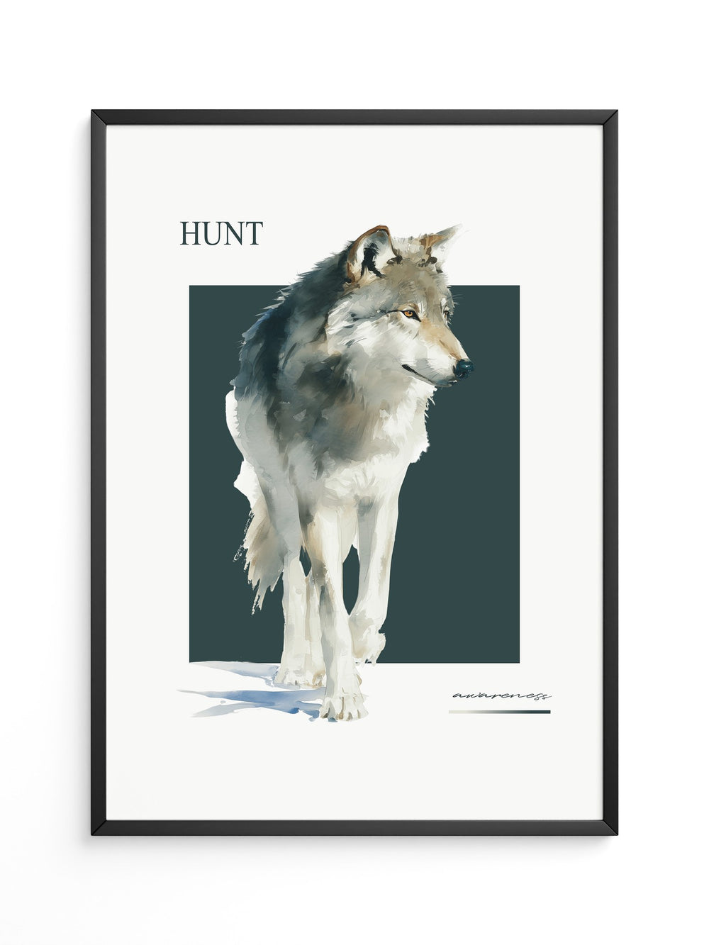 Wolf Aquarell Kunstwerk