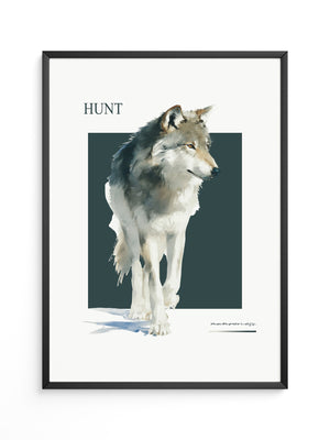 Wolf Aquarell Kunstwerk