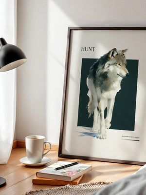 Wolf Aquarell Kunstwerk
