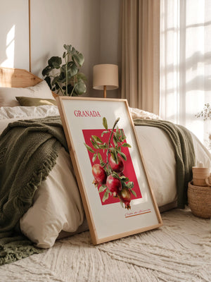 Granatapfel Zweig Rot Hintergrund