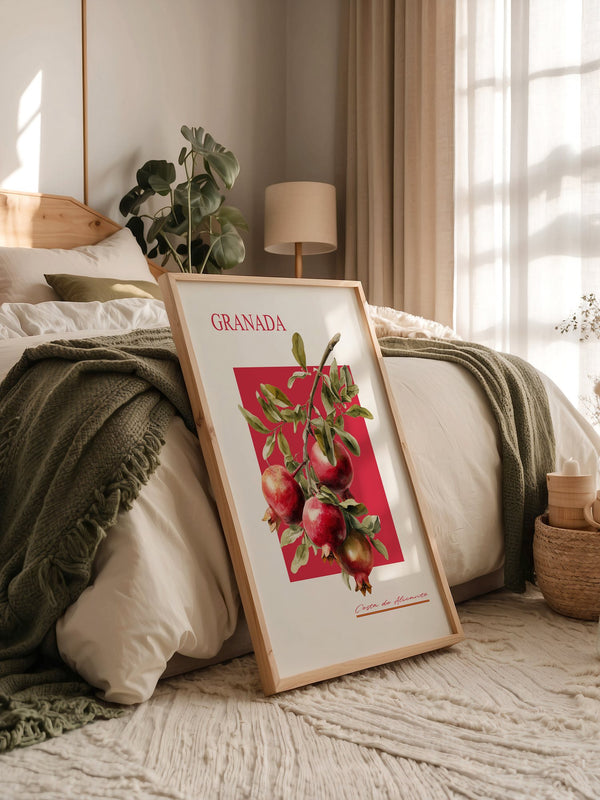 Granatapfel Zweig Rot Hintergrund