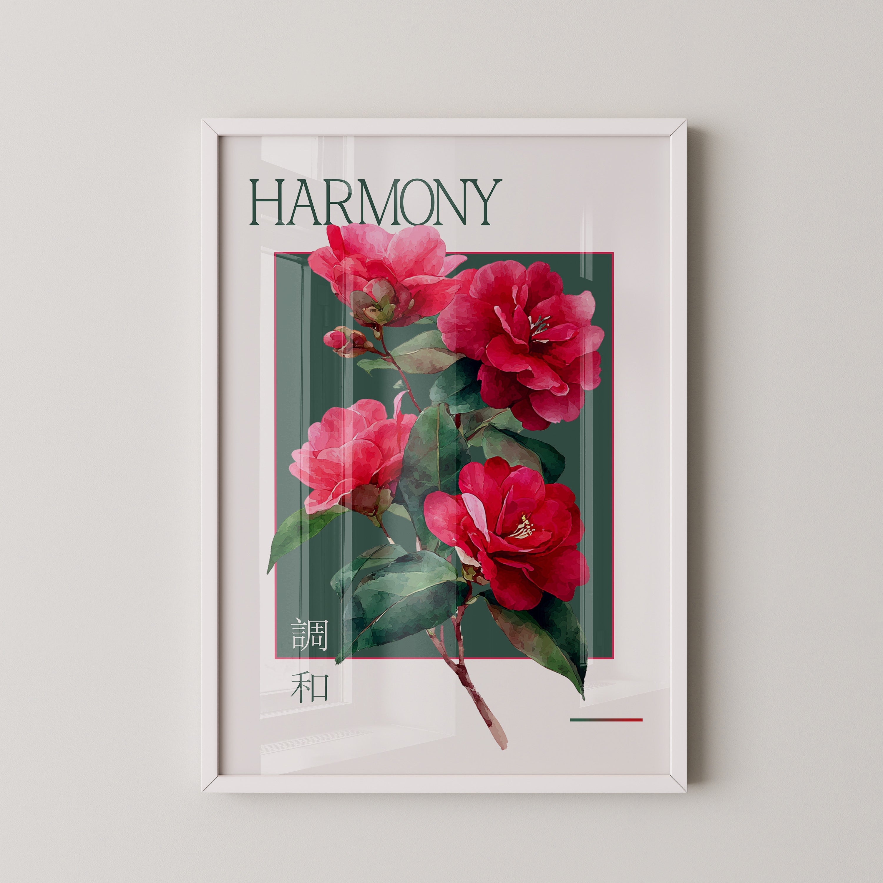 Blütenzweig Rot Aquarell