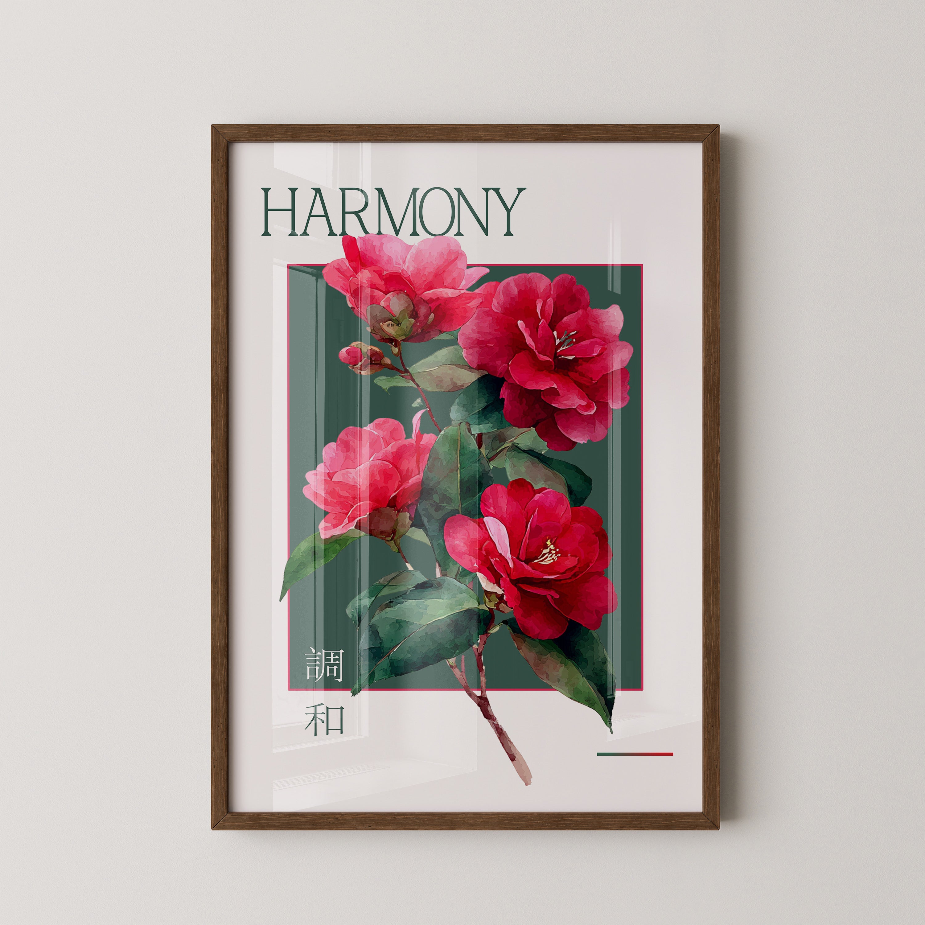 Blütenzweig Rot Aquarell