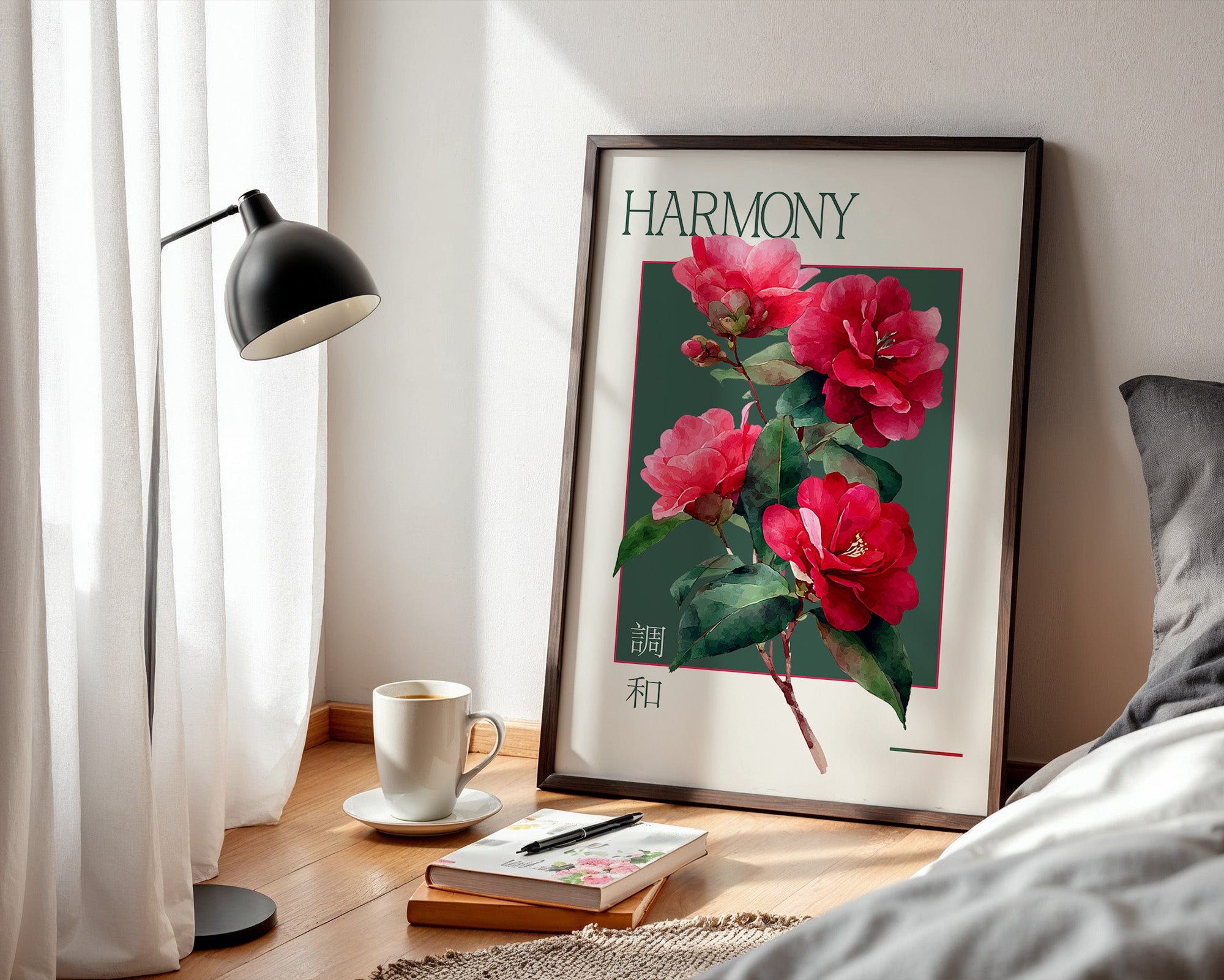 Blütenzweig Rot Aquarell