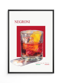 Negroni Aquarell Rot