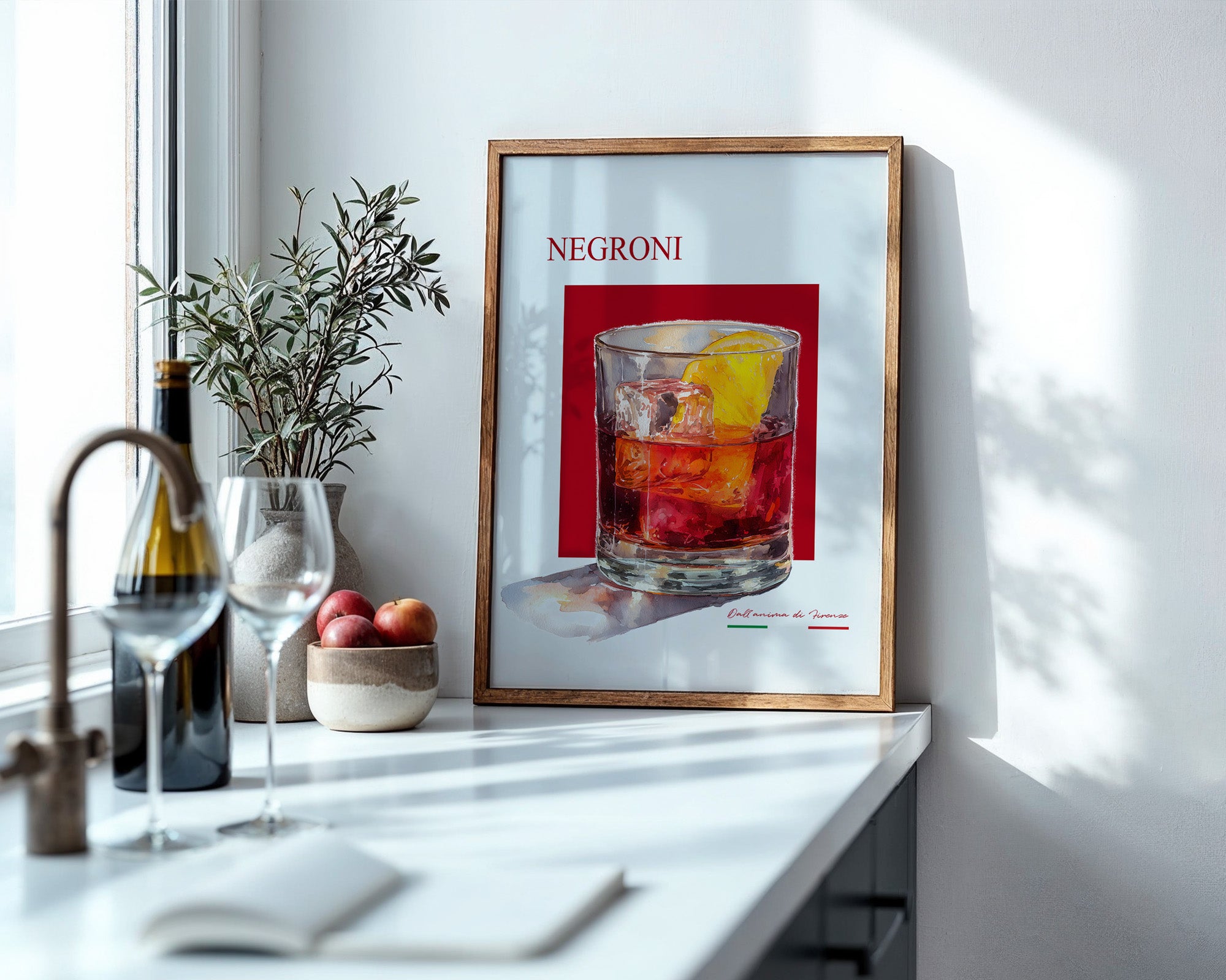 Negroni Aquarell Rot