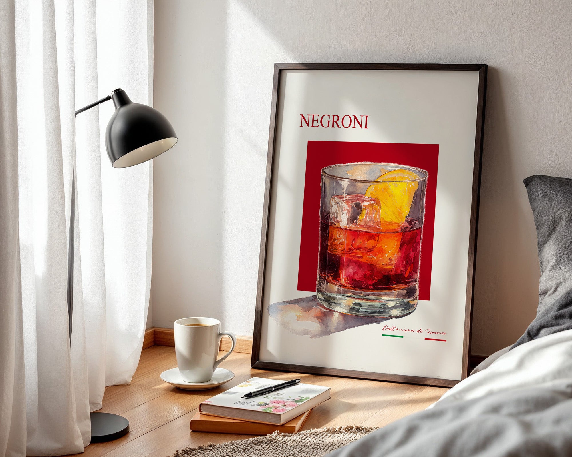 Negroni Aquarell Rot