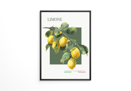 Zitronenzweige Aquarell Vintage