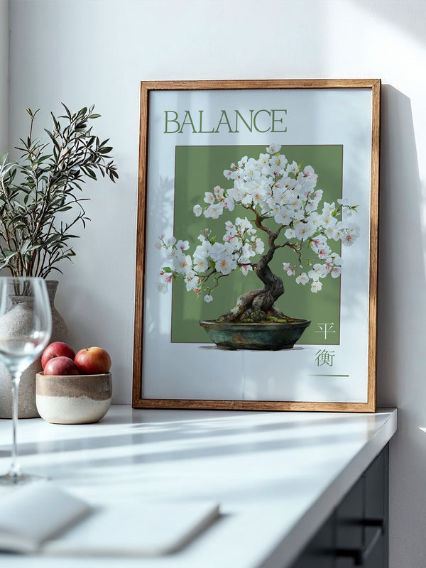Bonsaibaum Blüten zartgrüner Hintergrund