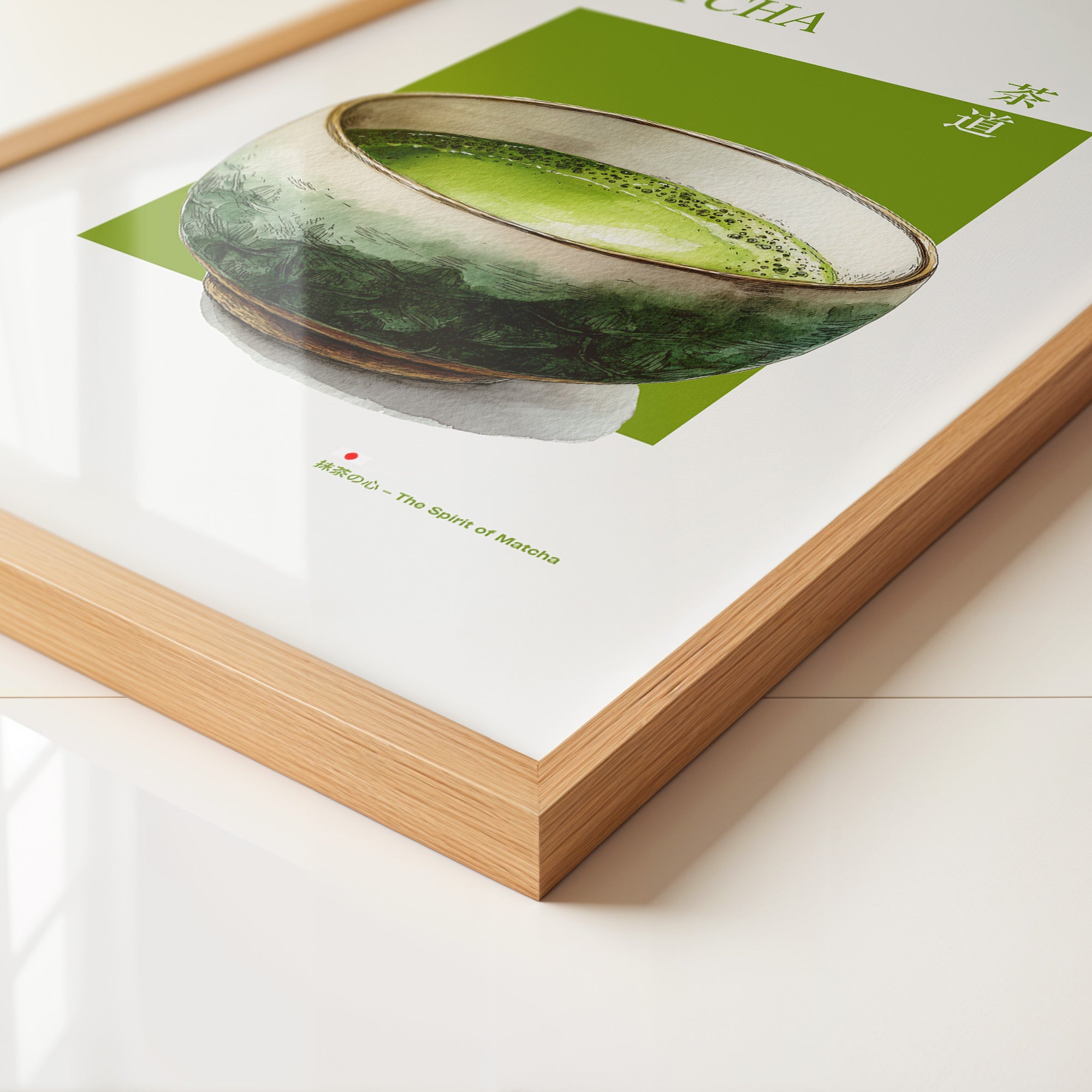 Matcha Tee Tasse Aquarellgrün