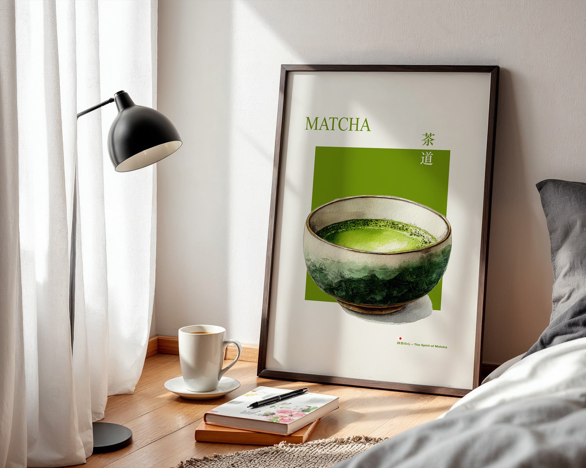 Matcha Tee Tasse Aquarellgrün