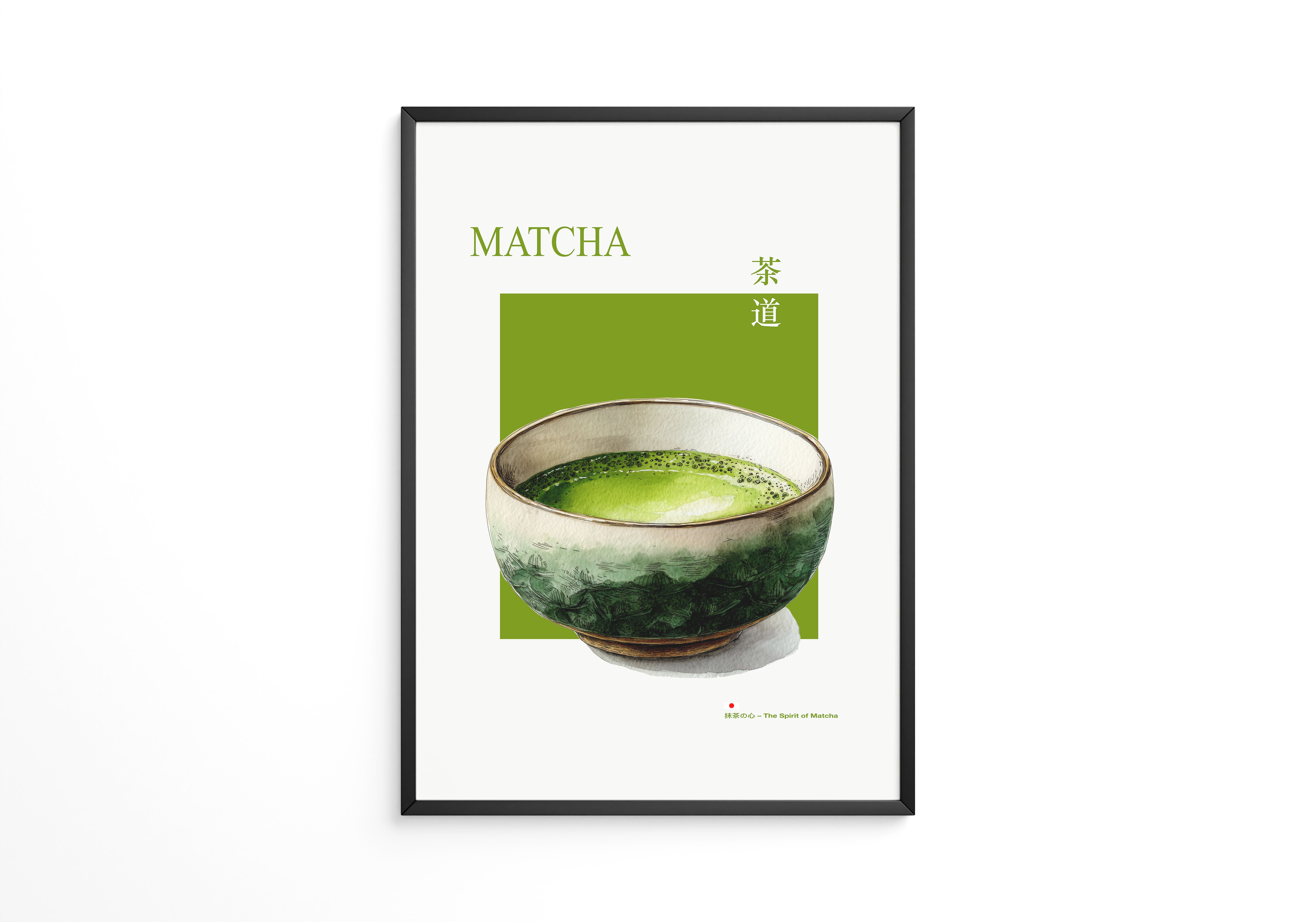 Matcha Tee Tasse Aquarellgrün