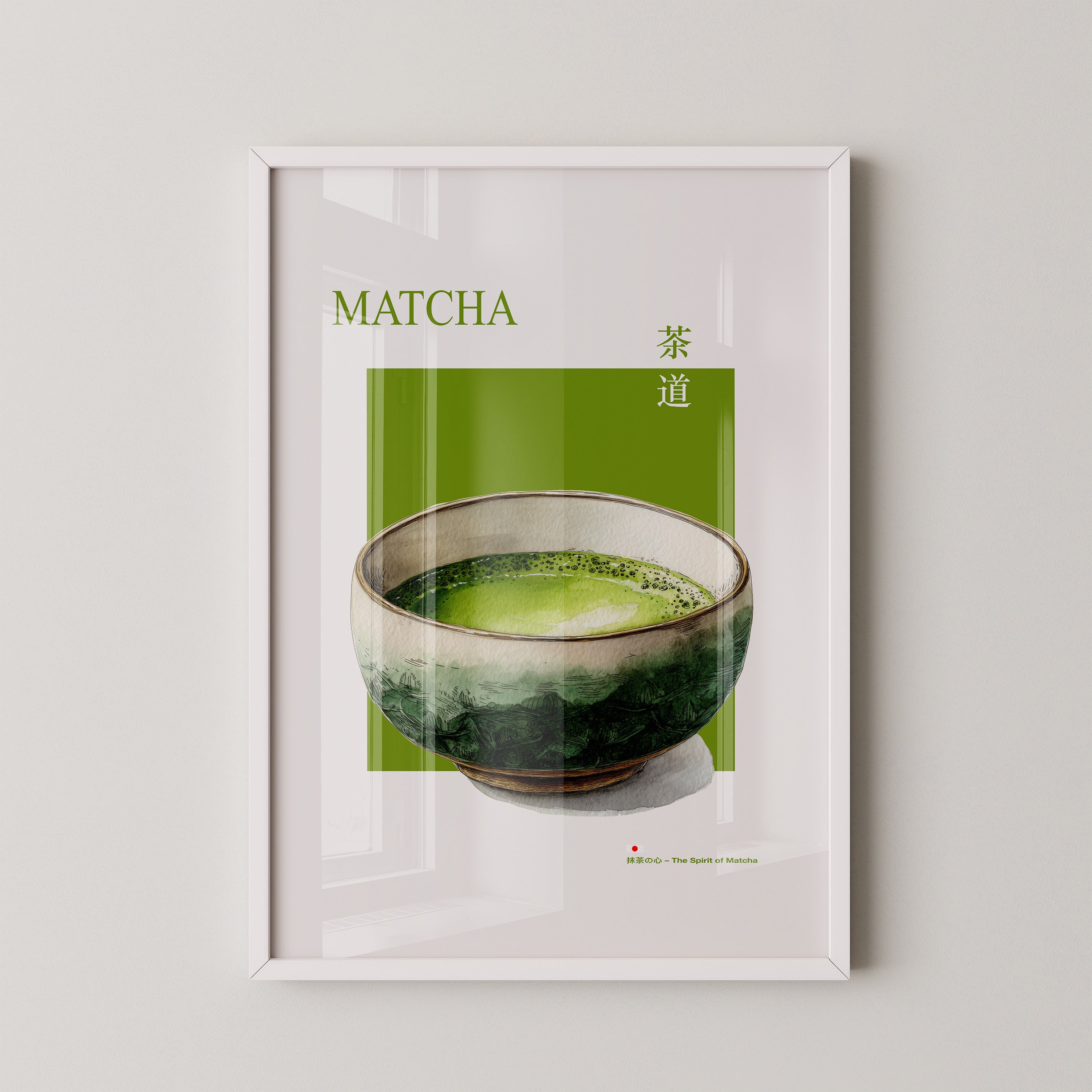 Matcha Tee Tasse Aquarellgrün