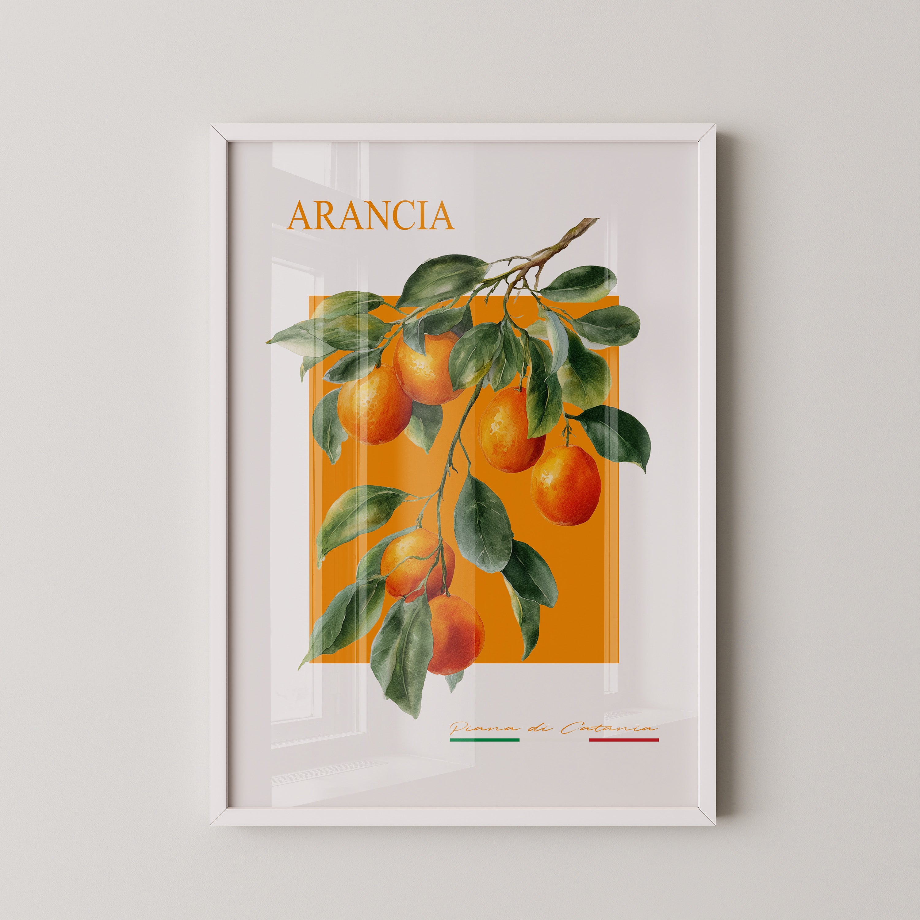 Orangen Zweig Aquarellstil