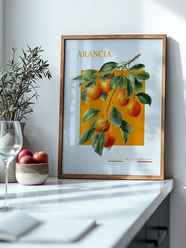 Orangen Zweig Aquarellstil