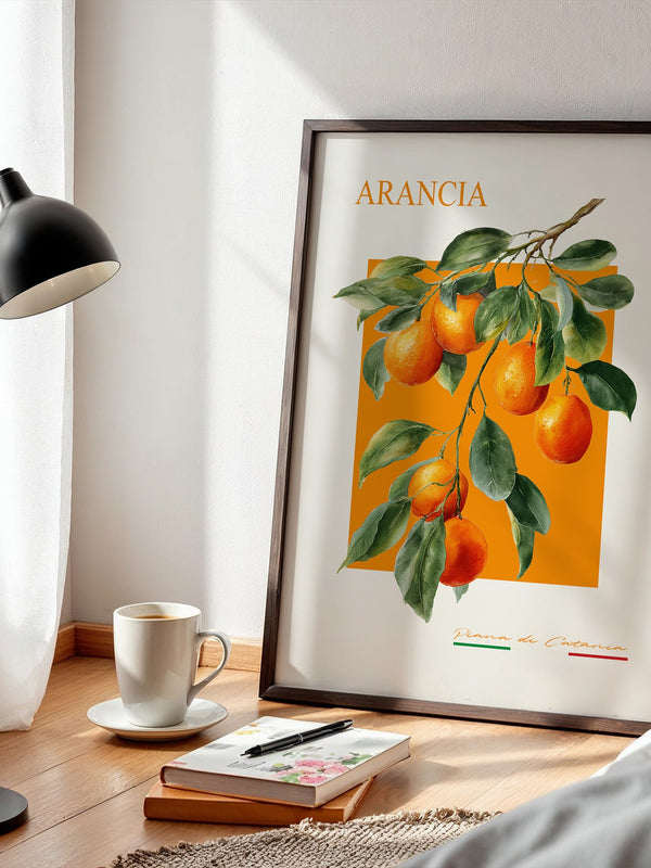 Orangen Zweig Aquarellstil