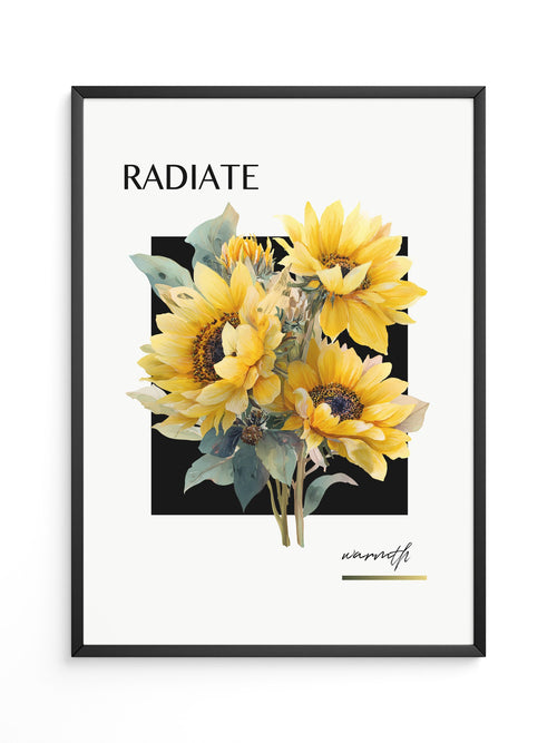 Sonnenblumen Collage Gelb-Schwarz