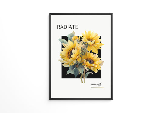 Sonnenblumen Collage Gelb-Schwarz