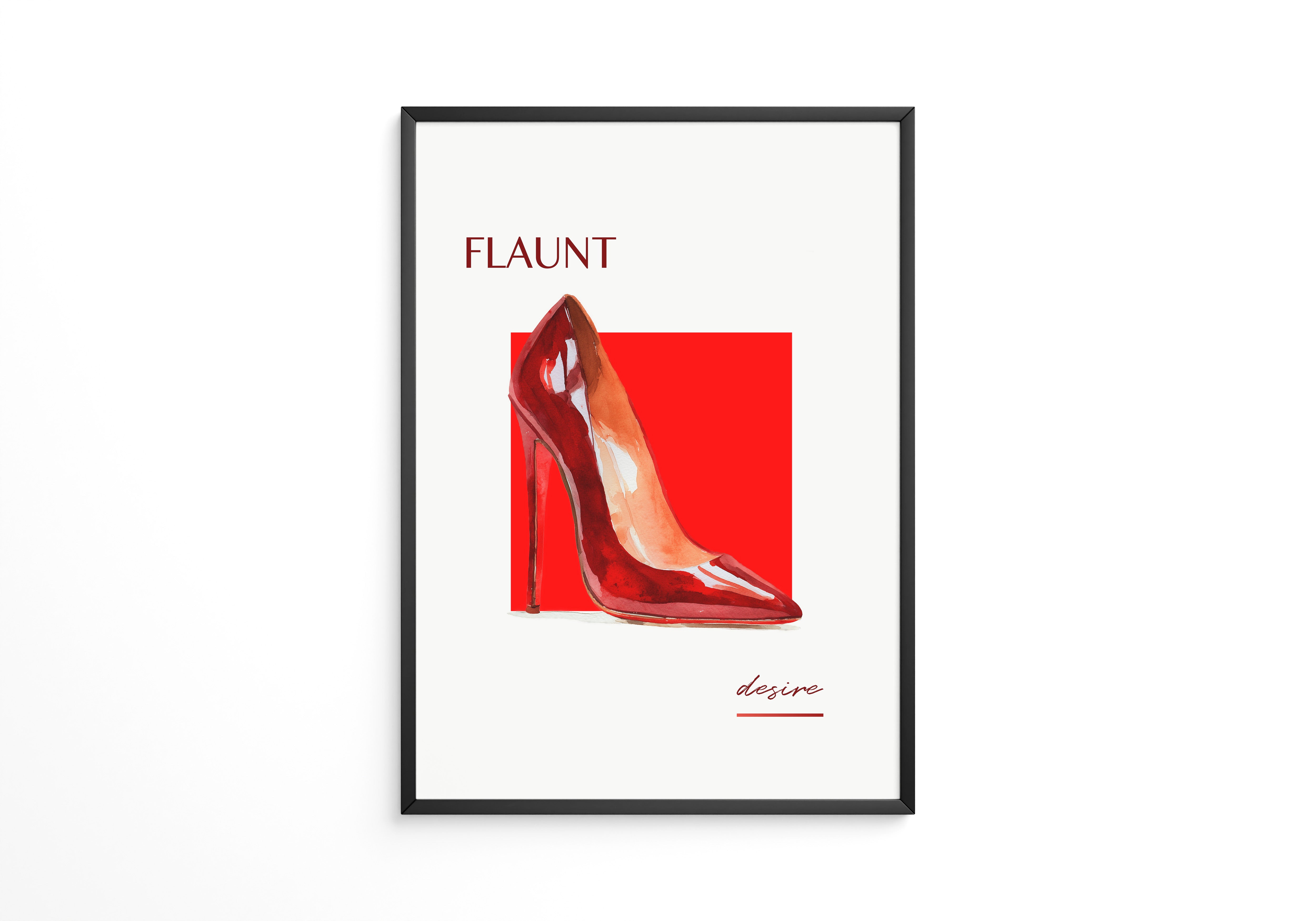 Roter High Heel Aquarellstil