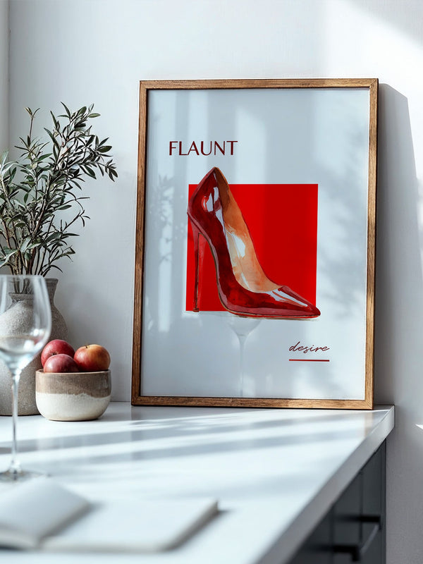 Roter High Heel Aquarellstil