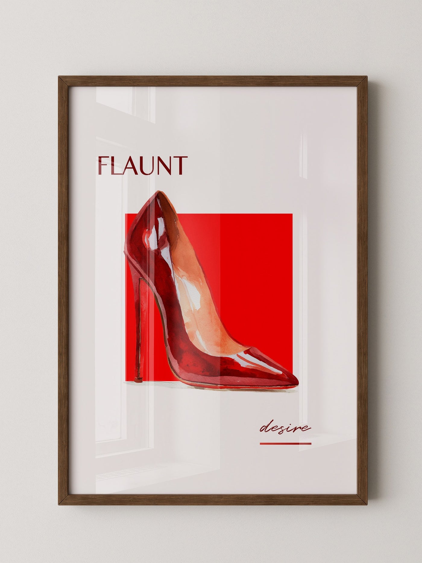 Roter High Heel Aquarellstil