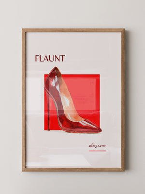 Roter High Heel Aquarellstil