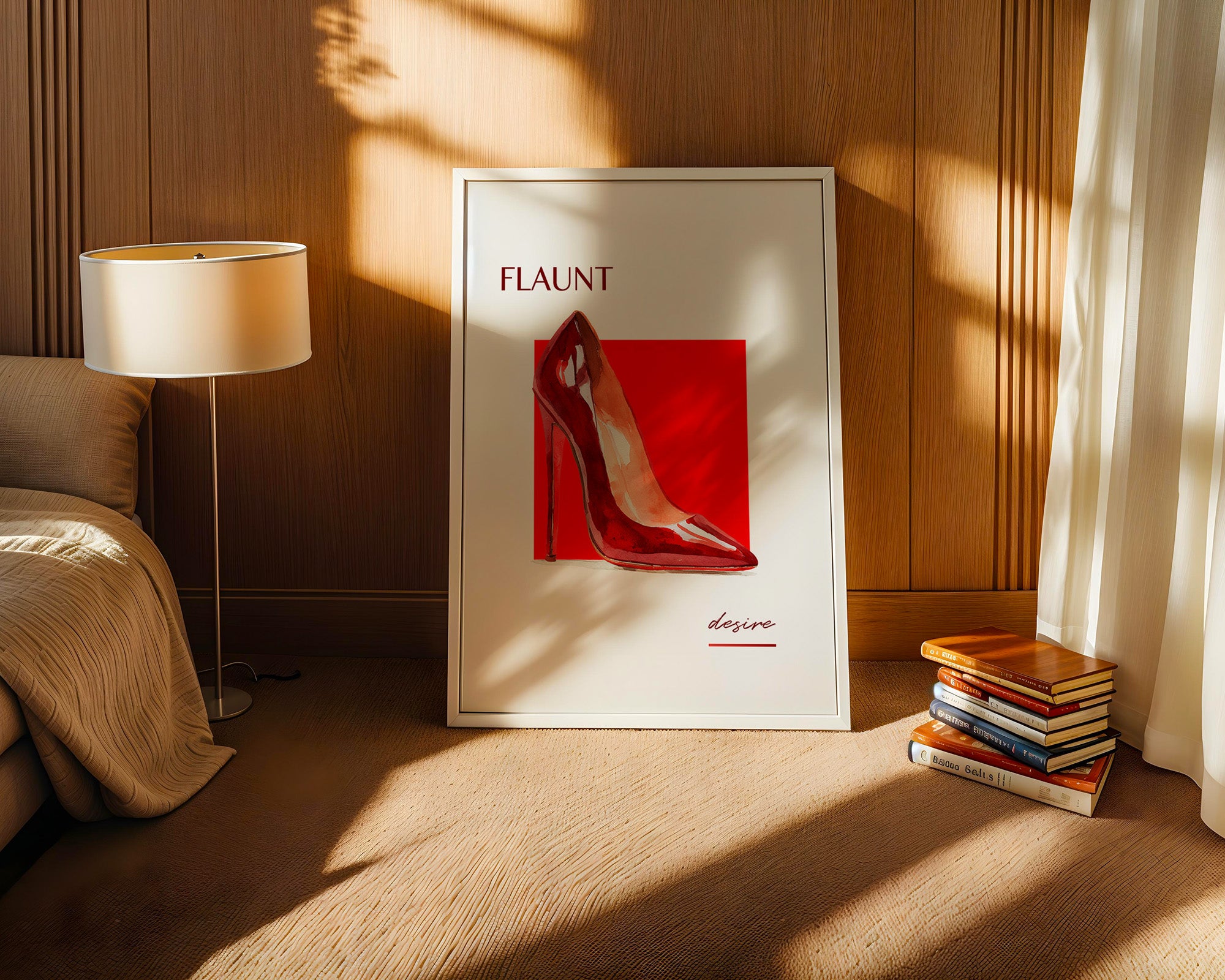 Roter High Heel Aquarellstil