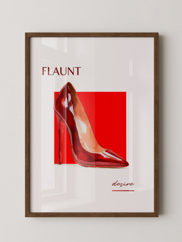 Roter High Heel Aquarellstil