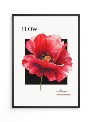 Rote Mohnblüte Aquarell Rahmen