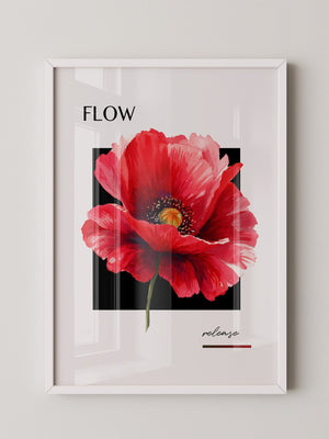 Rote Mohnblüte Aquarell Rahmen