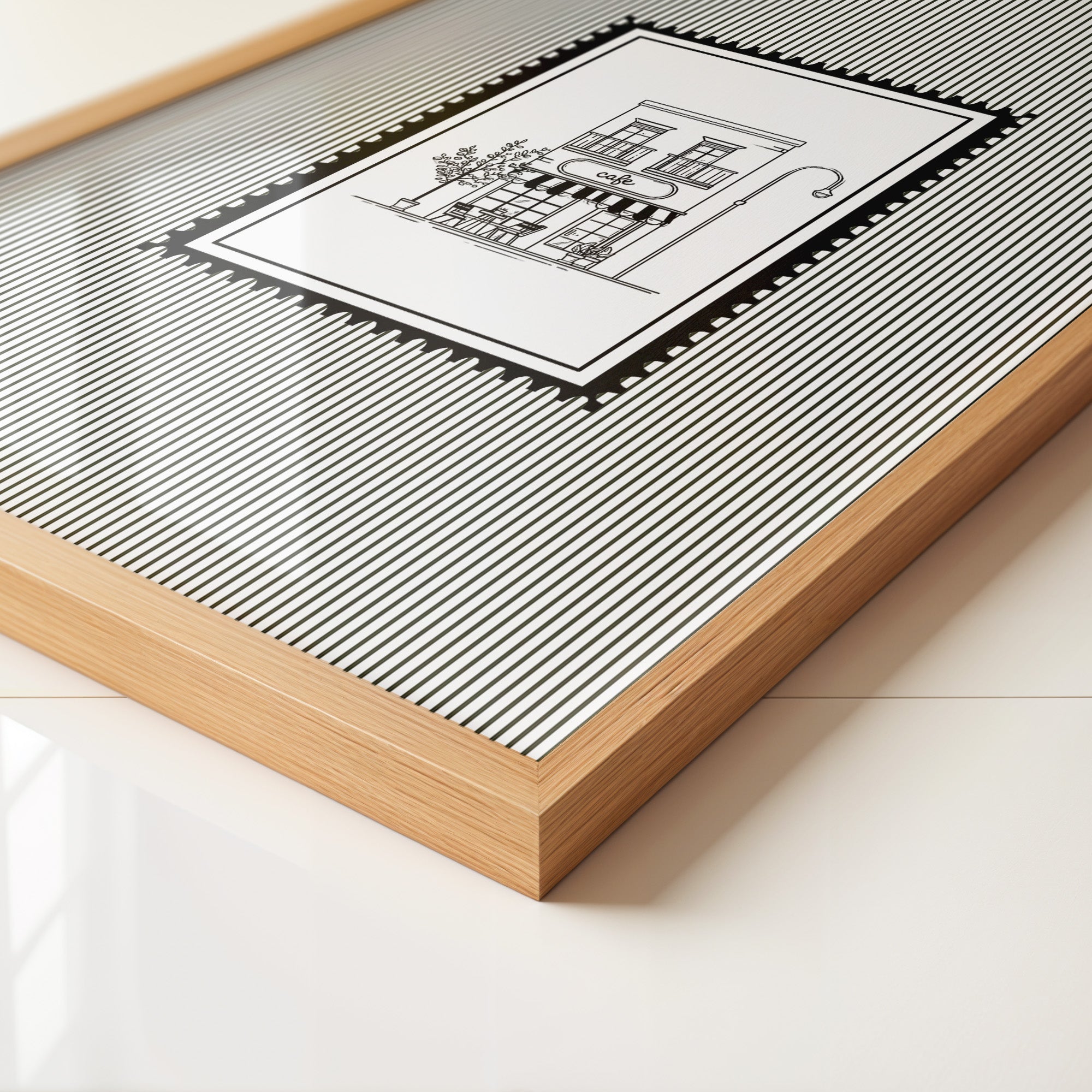 Café Illustration Streifenoptik