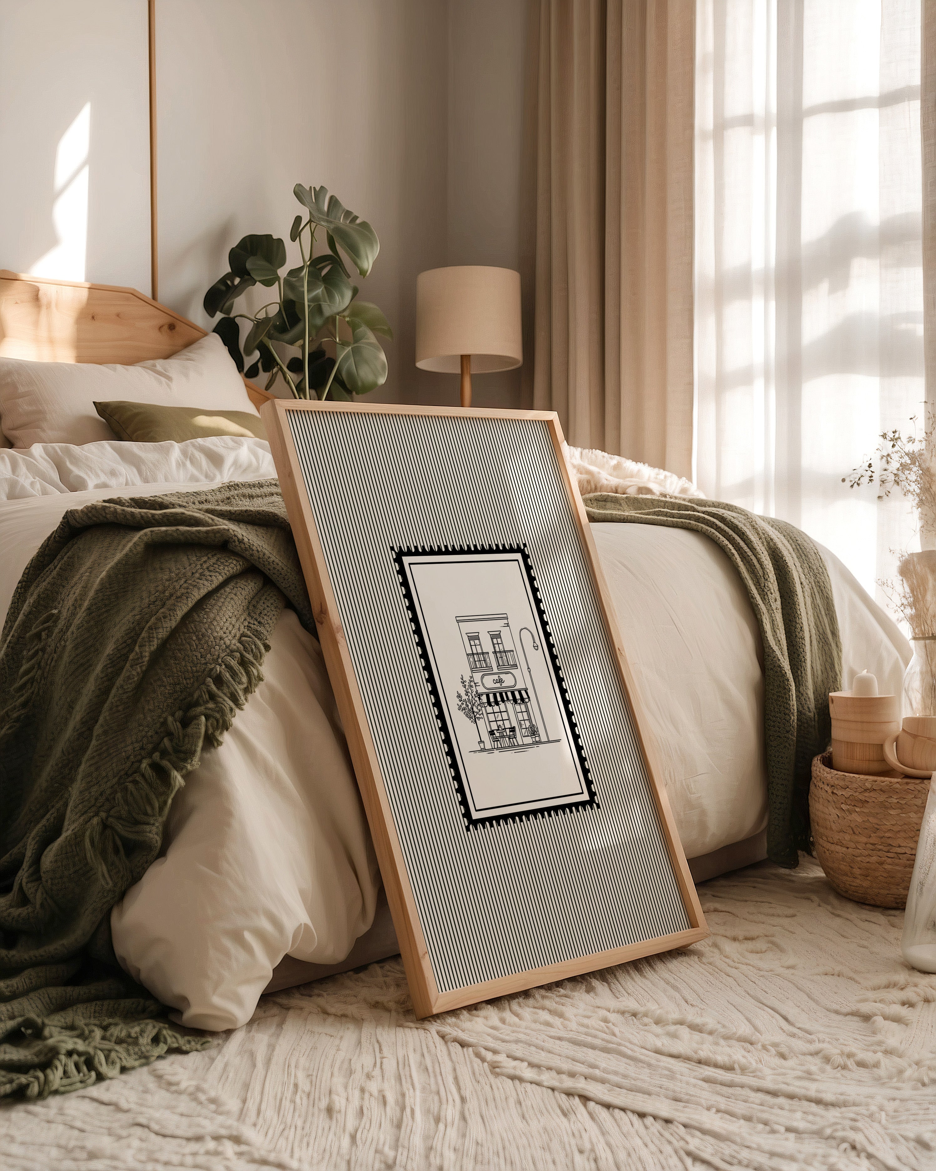 Café Illustration Streifenoptik