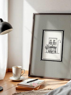 Café Illustration Streifenoptik