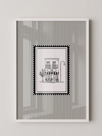 Café Illustration Streifenoptik