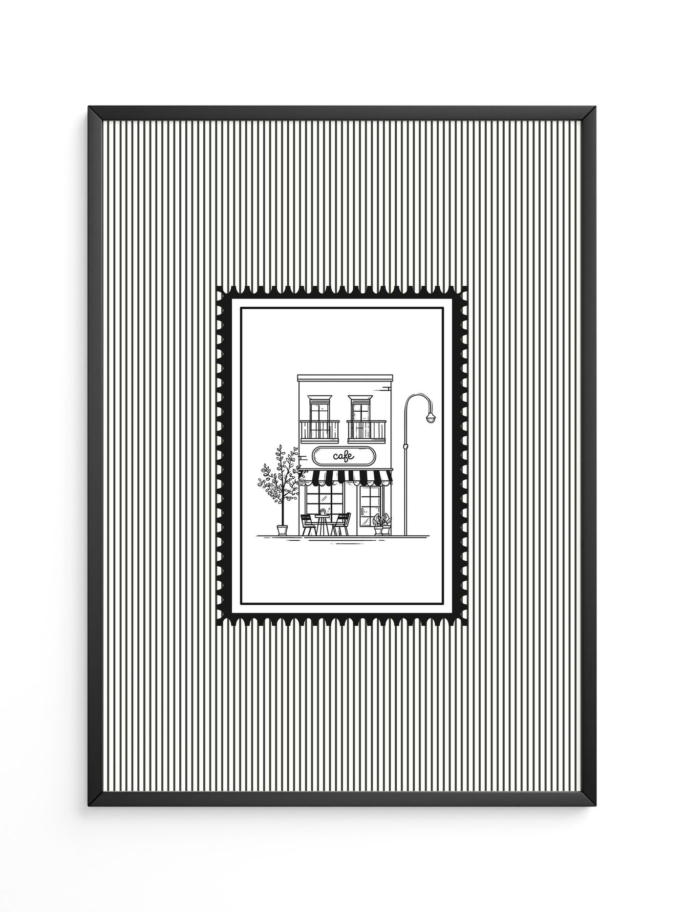 Café Illustration Streifenoptik