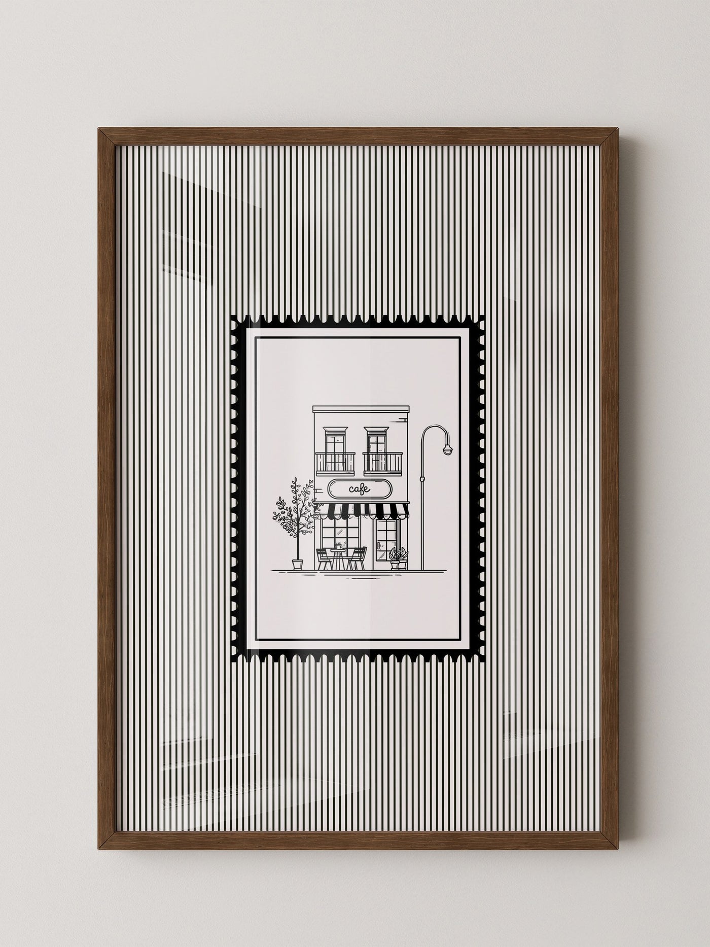 Café Illustration Streifenoptik